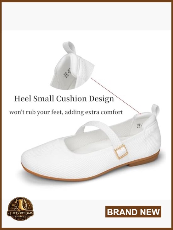 Women Women\'s Mary Jane Ballet Flats Square Toe Knit Slip-On Shoes with Strap